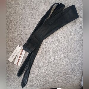 NWT Womens ADA Black Leather Wrap Belt Size OS